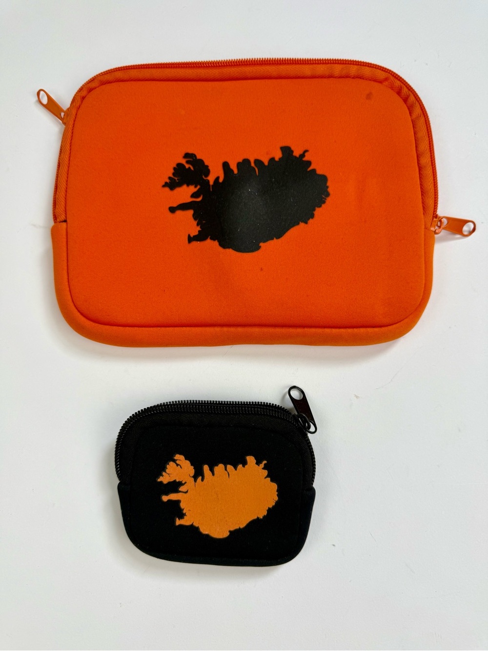 Pair of Iceland Neoprene Zip Flat Pouches